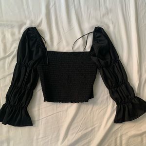 Free people puff sleeve crop top